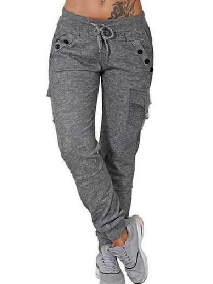 Women's Sweatpants Joggers Cargo Pants Blue Pink Light Grey Mid Waist Casual / Sporty Athleisure Leisure Sports Weekend Full Length Comfort Plain S M L XL 2XL - LuckyFash™