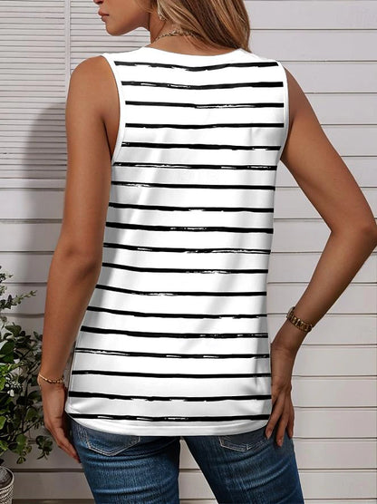 Women's Tank Top Vest Ombre Vacation Print White Sleeveless Hawaiian V Neck Summer