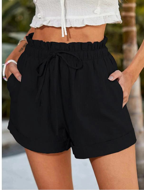 Women's Shorts Chiffon Plain Black Blue Fashion Short Casual Daily