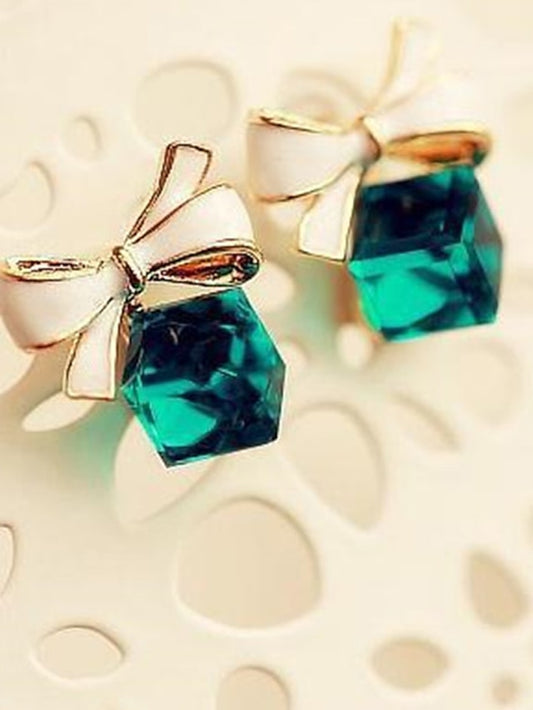 Chic & Modern Street Geometry Earring / Elegant Charm Cube and Bowknot Earrings for Woman/ Party / Dailywear - LuckyFash™