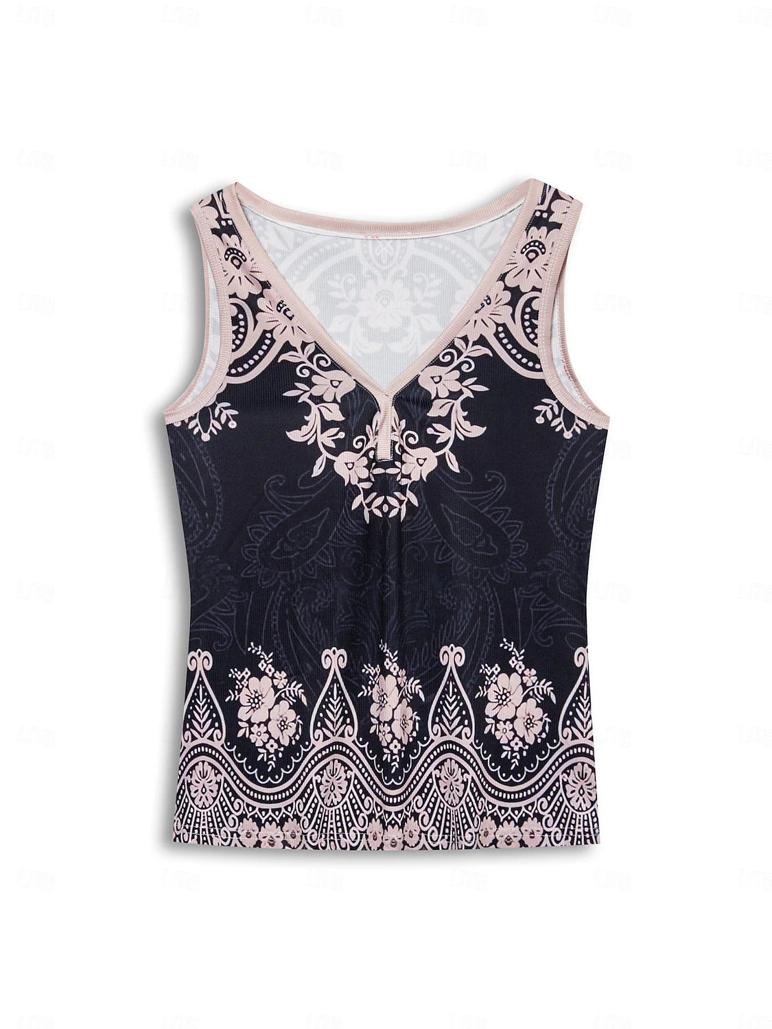 Women's Tank Top Graphic Casual Print Pink Sleeveless Fashion V Neck Summer