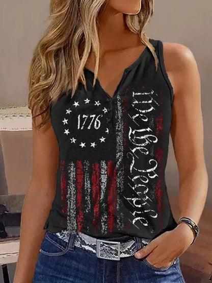 Women's Tank Top Color Block Casual Print Black Sleeveless Basic V Neck