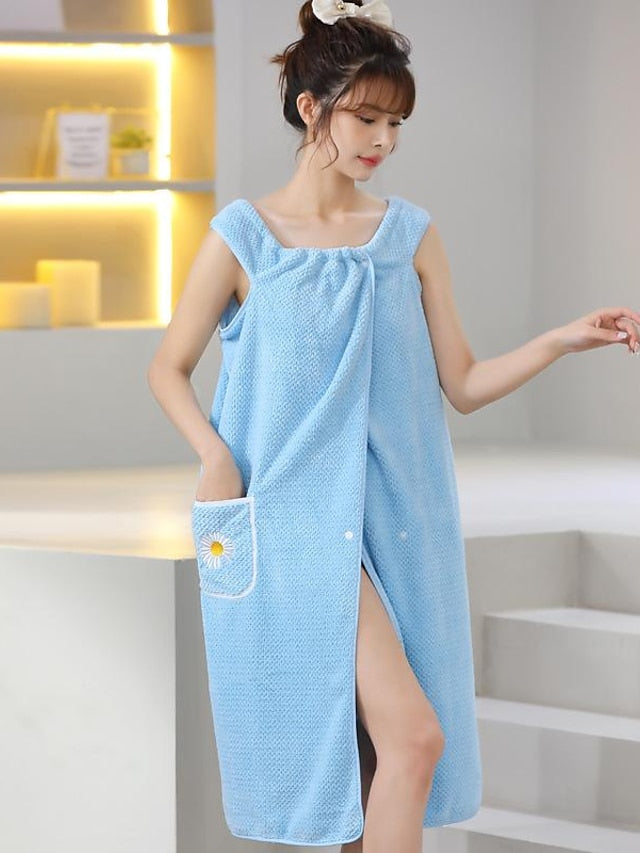 MicroFiber Wearable Bath Towel Dress Super Absorbent Home Wear Bath Skirt Bath Towel Ladies Water-Absorbent Soft Thick Wrapped Bathrobe Quick-dry - LuckyFash™