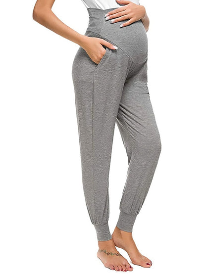 Womenâ€˜s Yoga Pants Maternity Pants Activewear Yoga Style High Waist Quick Dry Gym Workout Dance Pants Bottoms Dark Grey Black Green Sports Activewear Micro-elastic - LuckyFash™