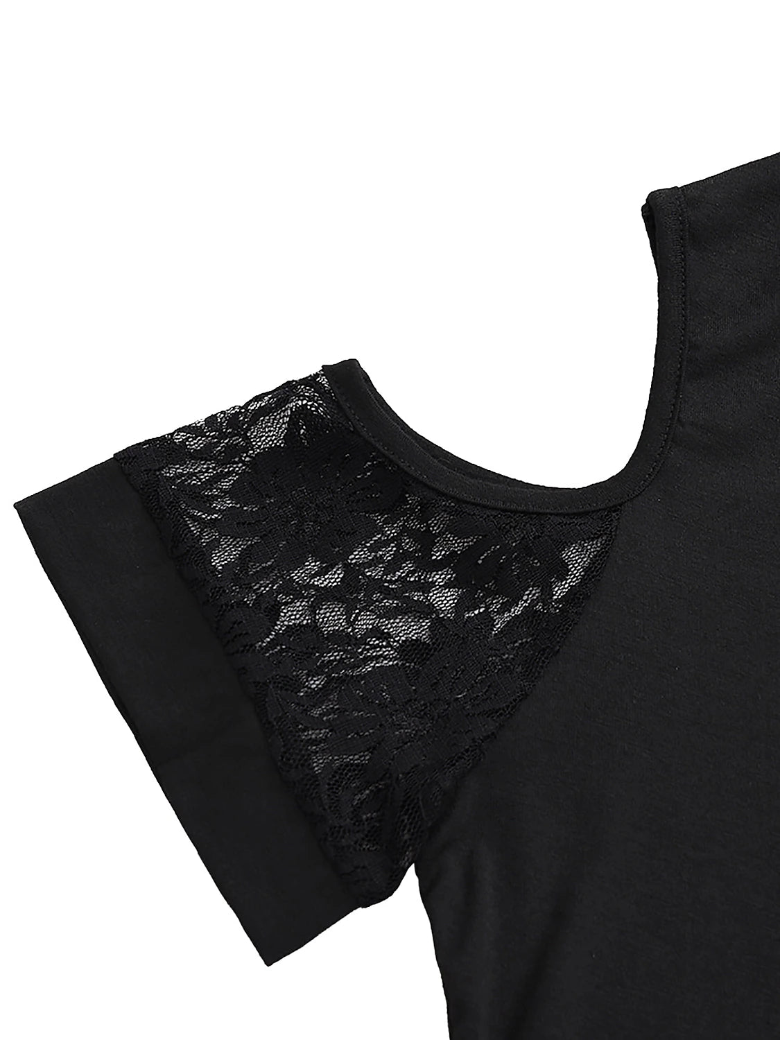 Women's T shirt Tee Going Out Tops Black Plain Lace Cut Out Short Sleeve Casual Weekend Basic Off Shoulder Regular S