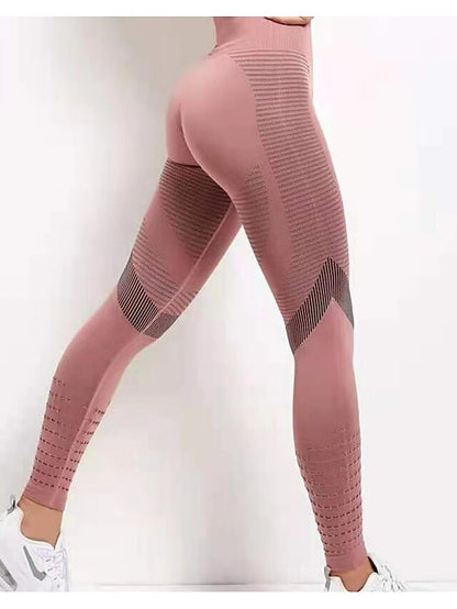 Women's Running Tights Leggings Compression Pants Mesh High Waist Base Layer Sports & Outdoor Athletic Winter Tummy Control Butt Lift Quick Dry Fitness Gym Workout Running Sportswear Activewear Solid - LuckyFash™