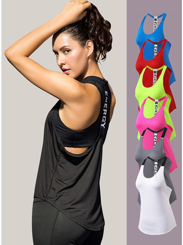 Women's Workout Tank Top Running Tank Top Hollow Out Halter Sleeveless Base Layer Athletic Quick Dry Breathability Fitness Gym Workout Exercise & Fitness Sportswear Activewear Solid Colored Neon - LuckyFash™