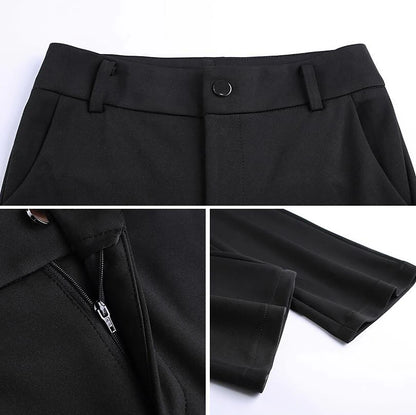 Women‘s Dress Work Pants Bootcut Pants Trousers Mid Waist Basic Daily Black 1# Black S M Summer