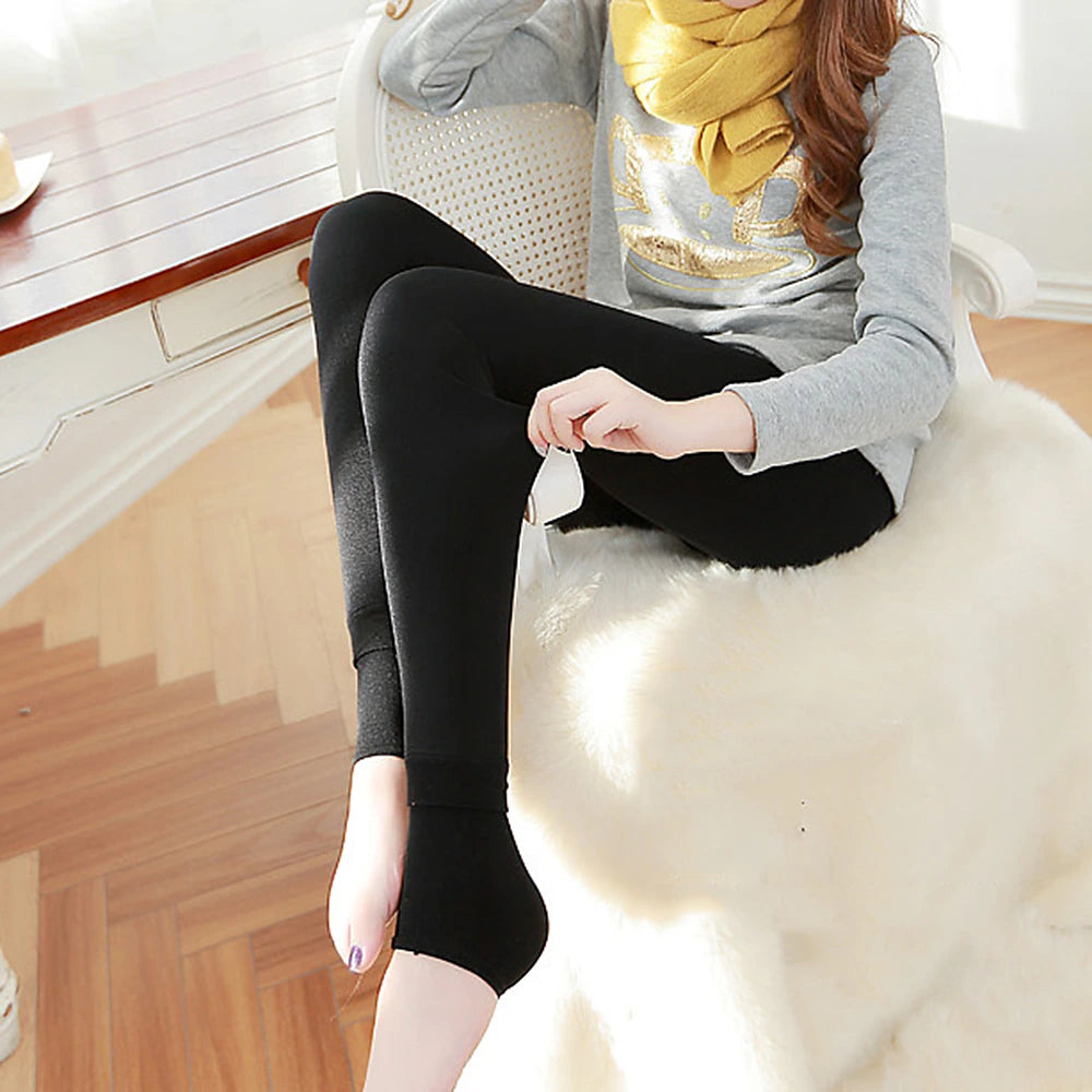 Women's Fleece Pants Normal Fleece Plain Black Red Fashion Mid Waist Full Length Daily Fall & Winter