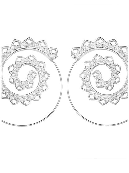 Hoop Earrings For Women's Christmas Party Wedding Alloy filigree Wave - LuckyFash™
