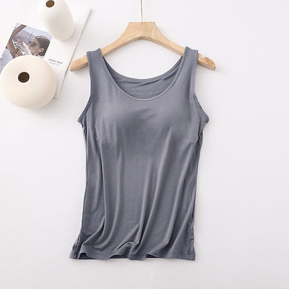 Women's Tank Top Plain Casual Black Sleeveless Basic Round Neck