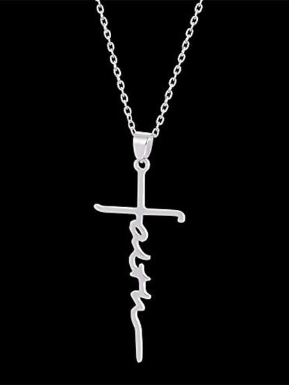 doomuut cross necklace 925 sterling silver love of cross pendant necklace gift for women girls - LuckyFash™
