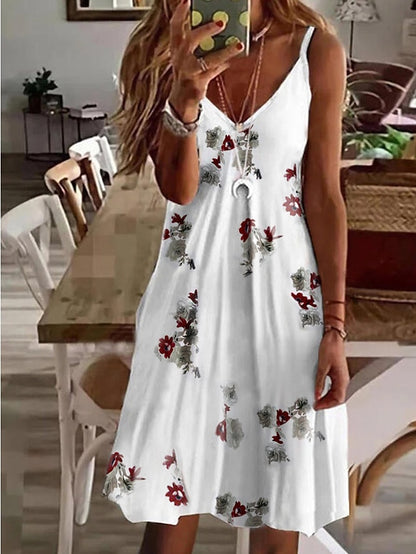 Womenâ€˜s Strap Dress Mini Dress pineapple Flowers feather Love Sleeveless Flower Fruit Spring Summer V Neck Fruit Casual Holiday 2023 S M L XL XXL XXXL 4XL 5XL - LuckyFash™