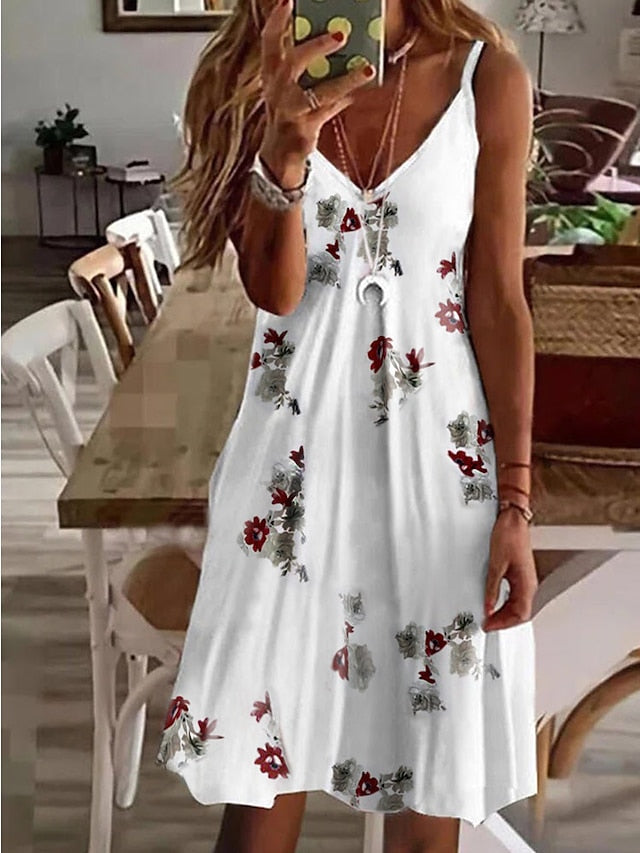 Women's Strap Dress Mini Dress pineapple Flowers feather Love Sleeveless Flower Fruit Spring Summer V Neck Fruit Casual Holiday 2023 S M L XL XXL XXXL 4XL 5XL - LuckyFash™