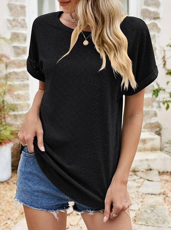 Women's Tunic Daily Vacation Weekend Black Short Sleeve Bohemia Tropical Fashion Square Neck Summer