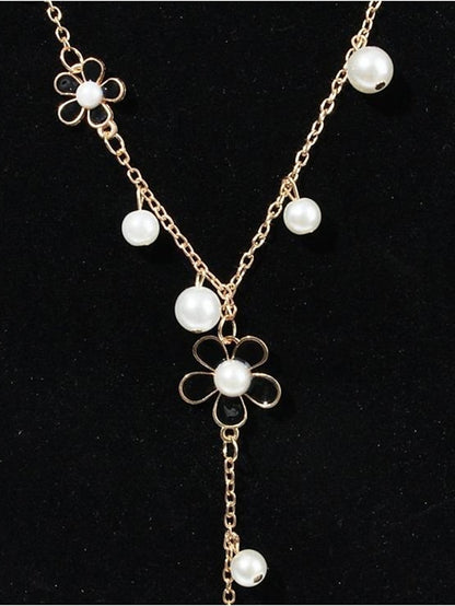 Women's necklace Chic & Modern Street Flower Necklaces / Black / White / Fall / Winter / Spring - LuckyFash™