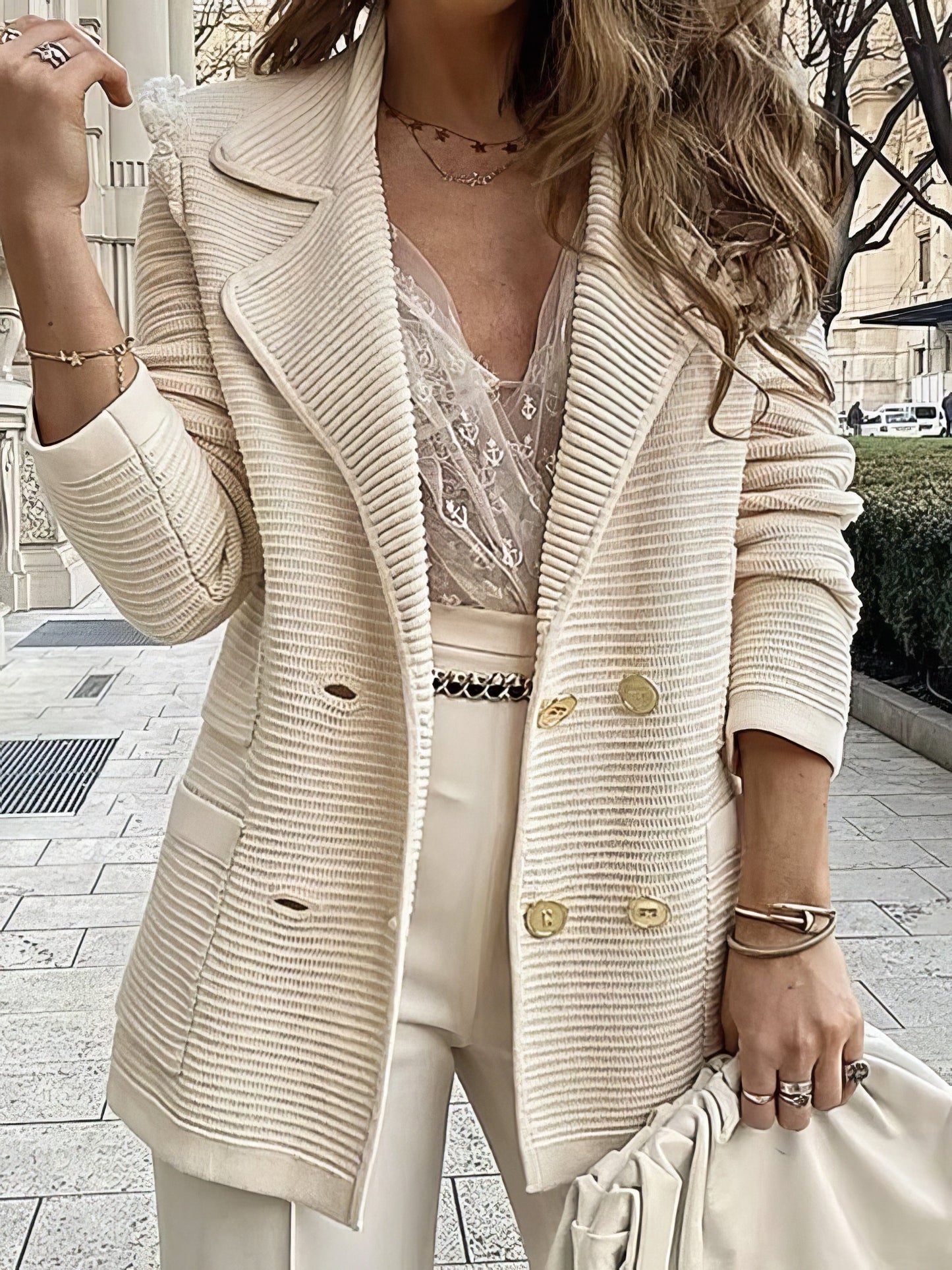 Jackets Solid Color Pit Strip Cardigan Jacket - LuckyFash™