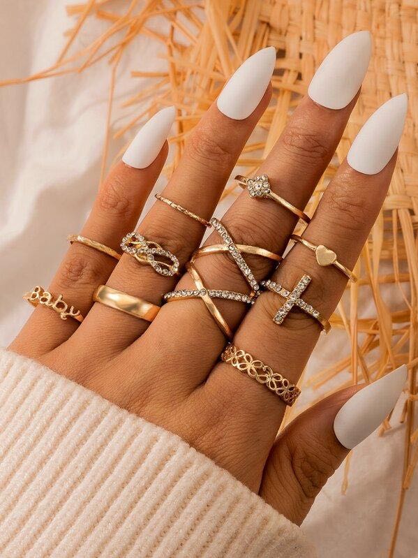10pcs Rhinestone Decor Ring - LuckyFash™