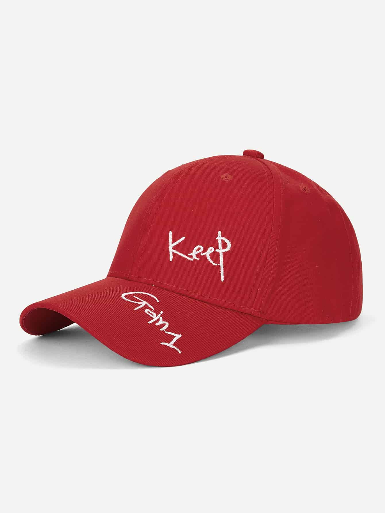 Women Letter Embroidery Burgundy Baseball Cap - LuckyFash™
