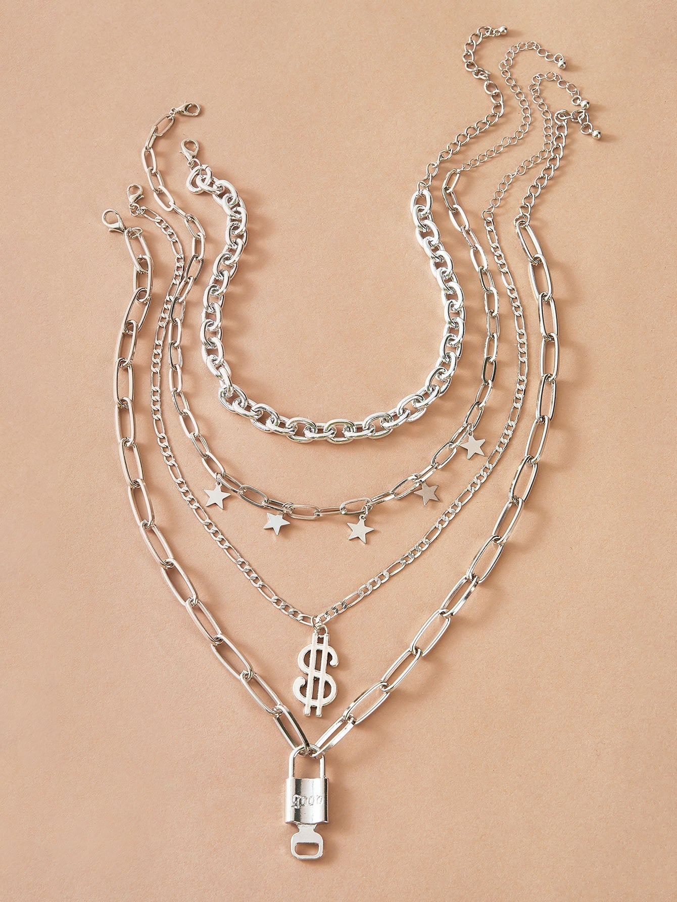 4pcs Star Tassel & Dollar Charm Necklace - LuckyFash™