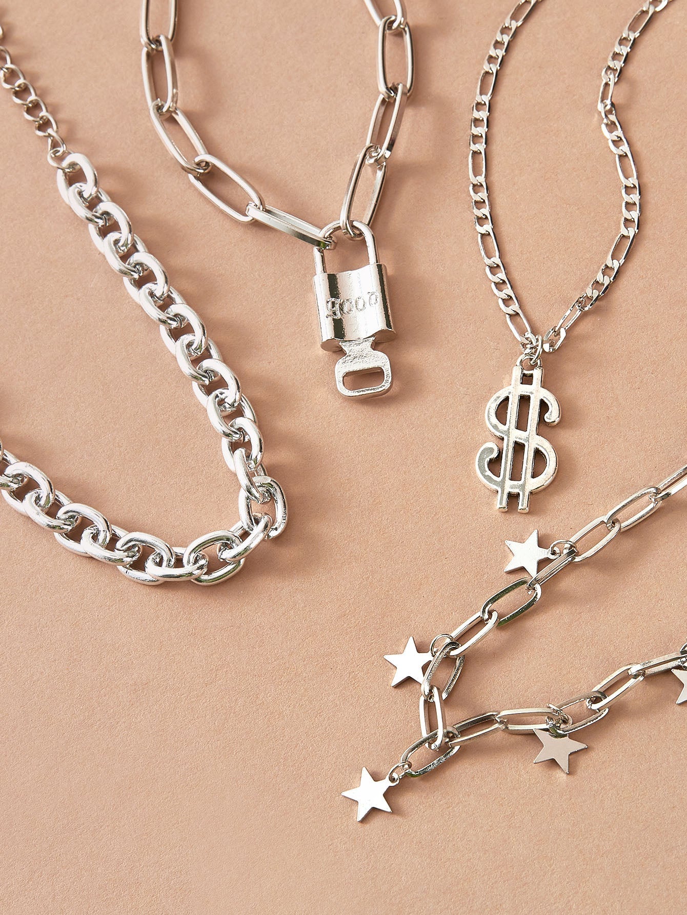 4pcs Star Tassel & Dollar Charm Necklace - LuckyFash™