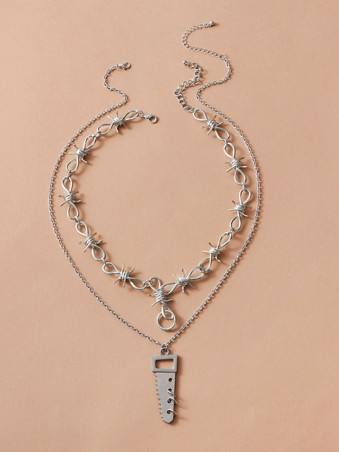 2pcs Metallic Saw & Knot Charm Necklace - LuckyFash™