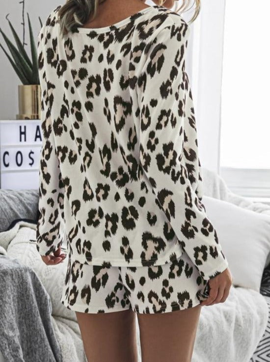 Leopard Print Long Sleeve Pajamas Set - LuckyFash™