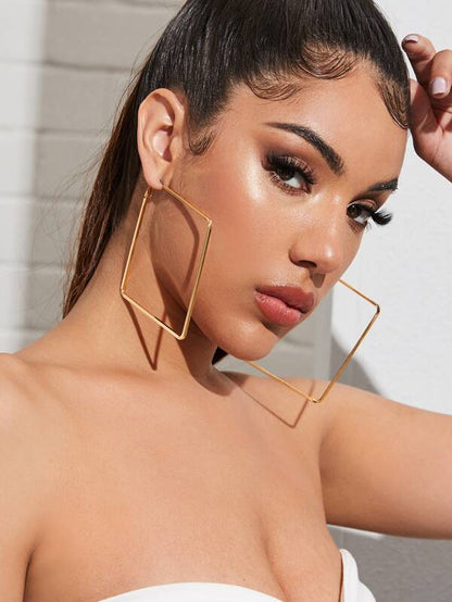 1pair Geometric Hoop Earrings - LuckyFash™