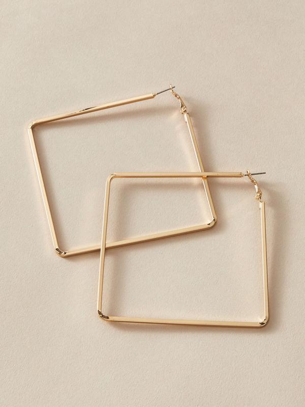 1pair Geometric Hoop Earrings - LuckyFash™