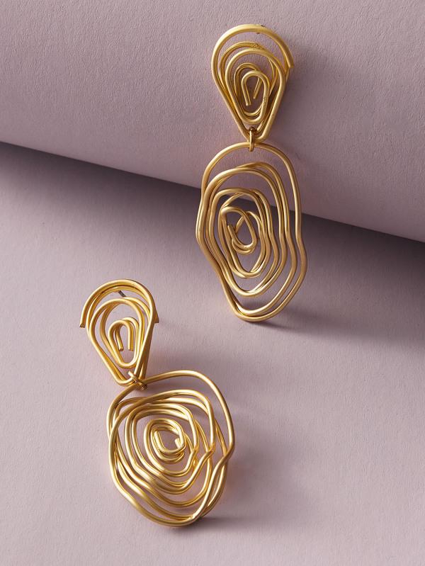 1pair Line Twist Drop Earrings - LuckyFash™