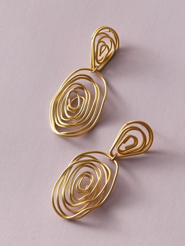 1pair Line Twist Drop Earrings - LuckyFash™