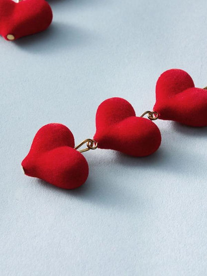 1pair Three Layered Heart Drop Earrings - LuckyFash™