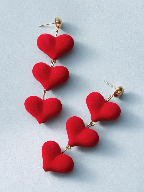 1pair Three Layered Heart Drop Earrings - LuckyFash™