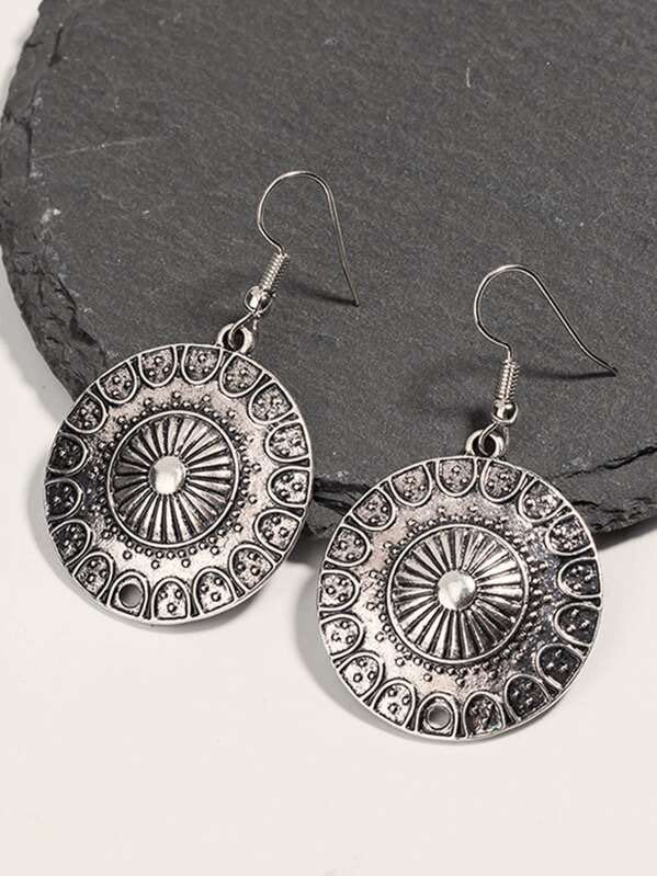 Earrings - 1pair Tribal Round Drop Earrings - MsDressly