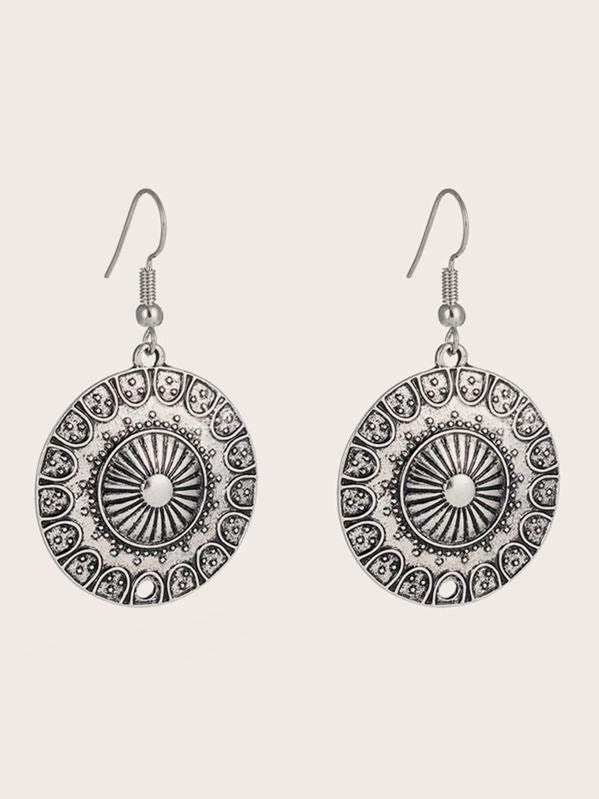 Earrings - 1pair Tribal Round Drop Earrings - MsDressly