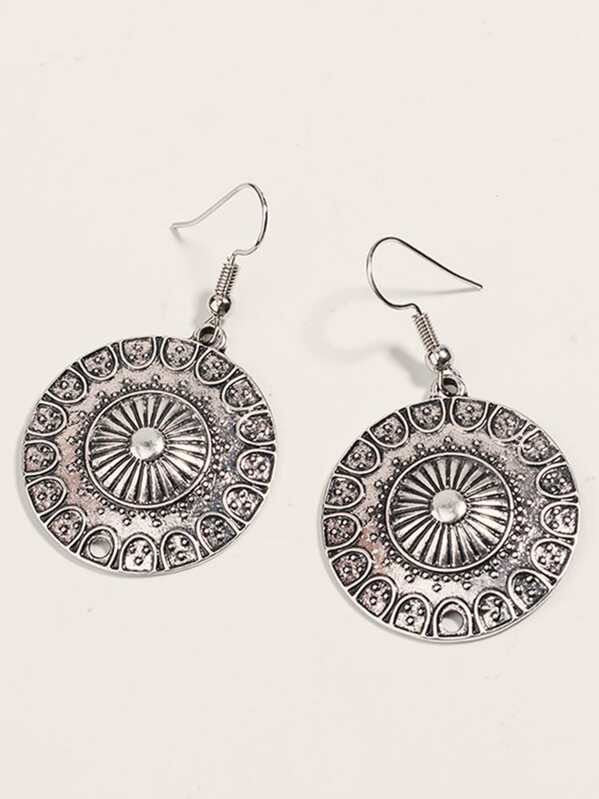 Earrings - 1pair Tribal Round Drop Earrings - MsDressly