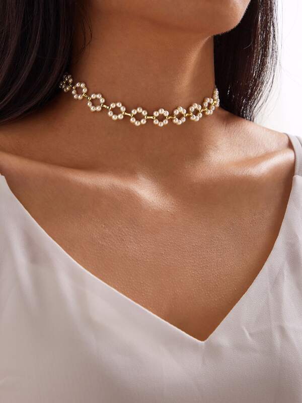 1pc Faux Pearl Beaded Choker - LuckyFash™