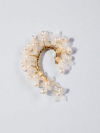 1pc Faux Pearl & Flower Decor Ear Wrap - LuckyFash™