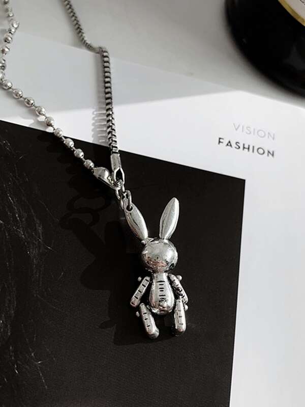 1pc Metal Rabbit Pendant Necklace - LuckyFash™