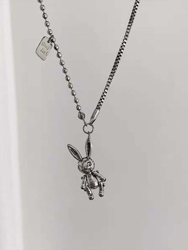 1pc Metal Rabbit Pendant Necklace - LuckyFash™