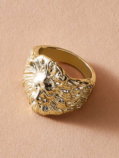 1pc Textured Lion Shaped Ring - LuckyFash™