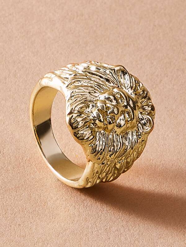 1pc Textured Lion Shaped Ring - LuckyFash™