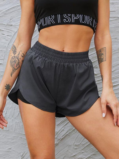 2 In 1 Tulip Hem Athletic Shorts - LuckyFash™