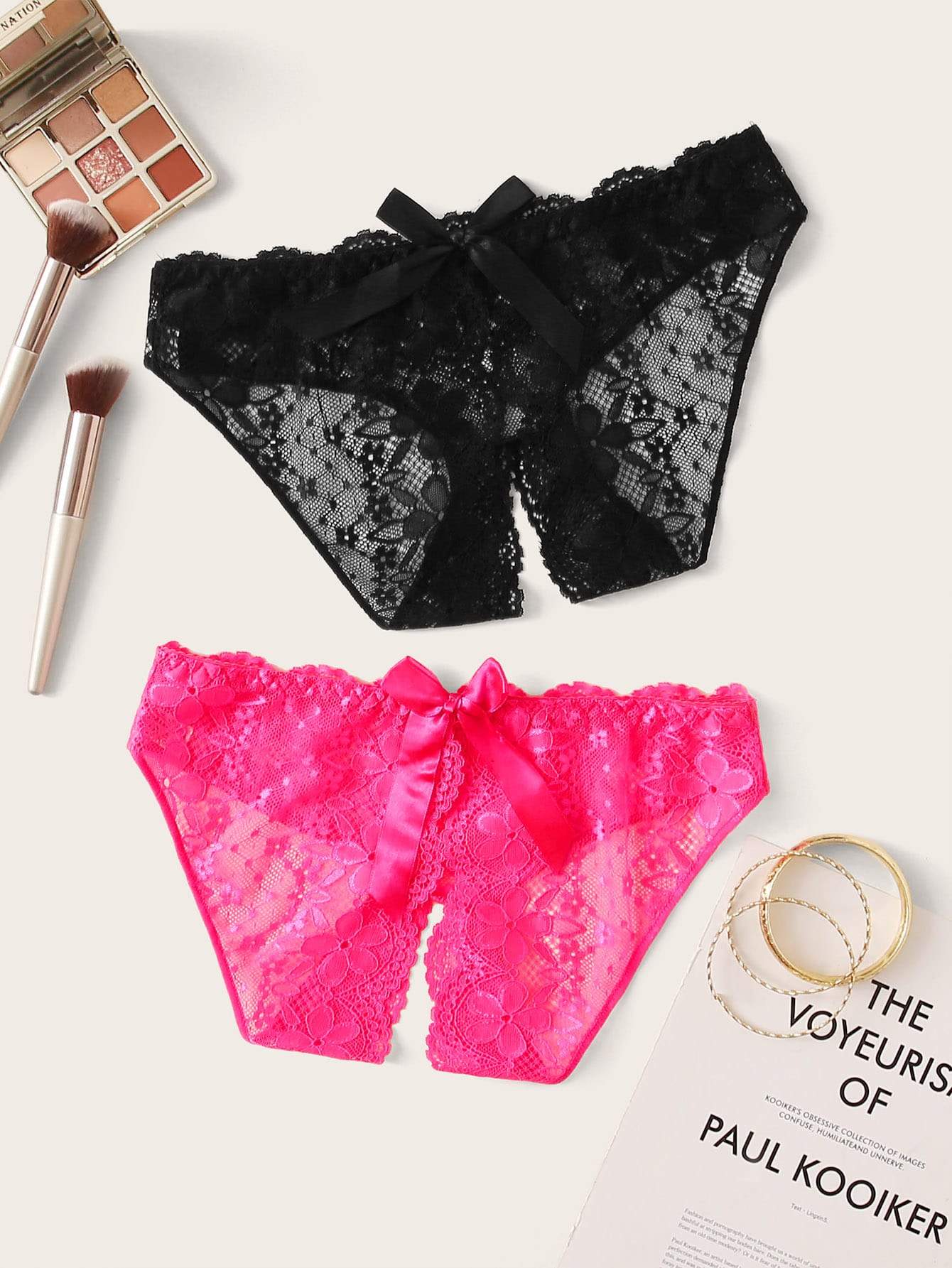 2pack Floral Lace Scallop Trim Panty Set - LuckyFash™