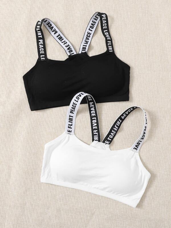 2pack Letter Strap Bralette - LuckyFash™