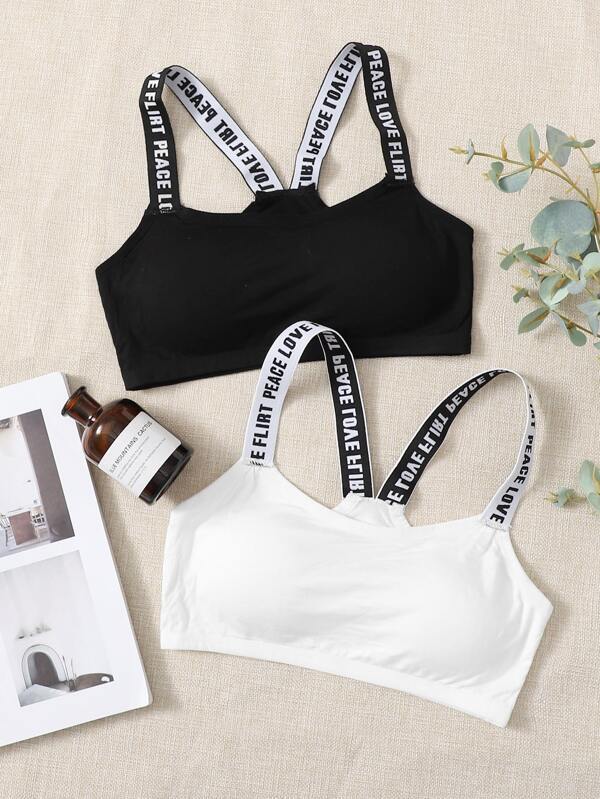 2pack Letter Strap Bralette - LuckyFash™