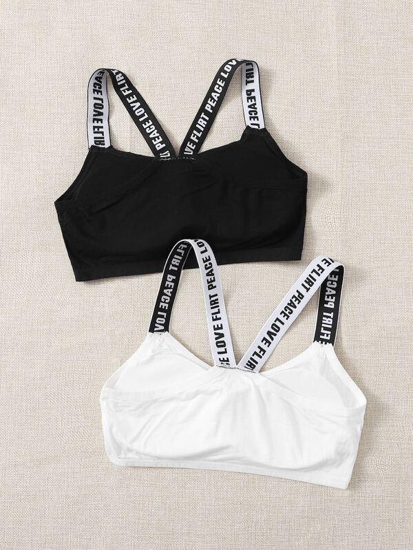 2pack Letter Strap Bralette - LuckyFash™