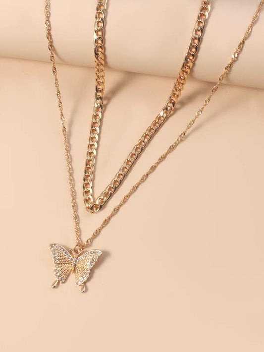 2pcs Gold Butterfly Charm Necklace - LuckyFash™