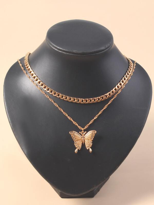 2pcs Gold Butterfly Charm Necklace - LuckyFash™