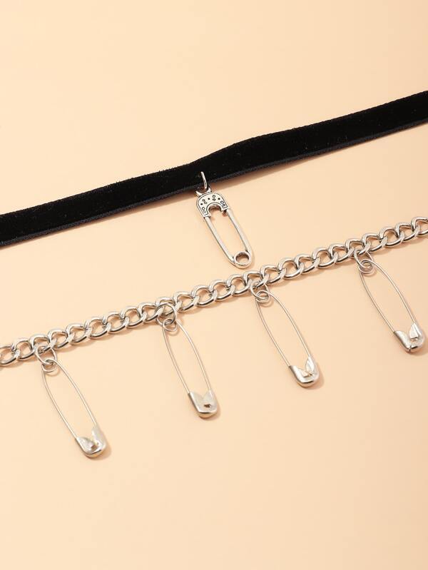 2pcs Safety Pin Charm Necklace - LuckyFash™